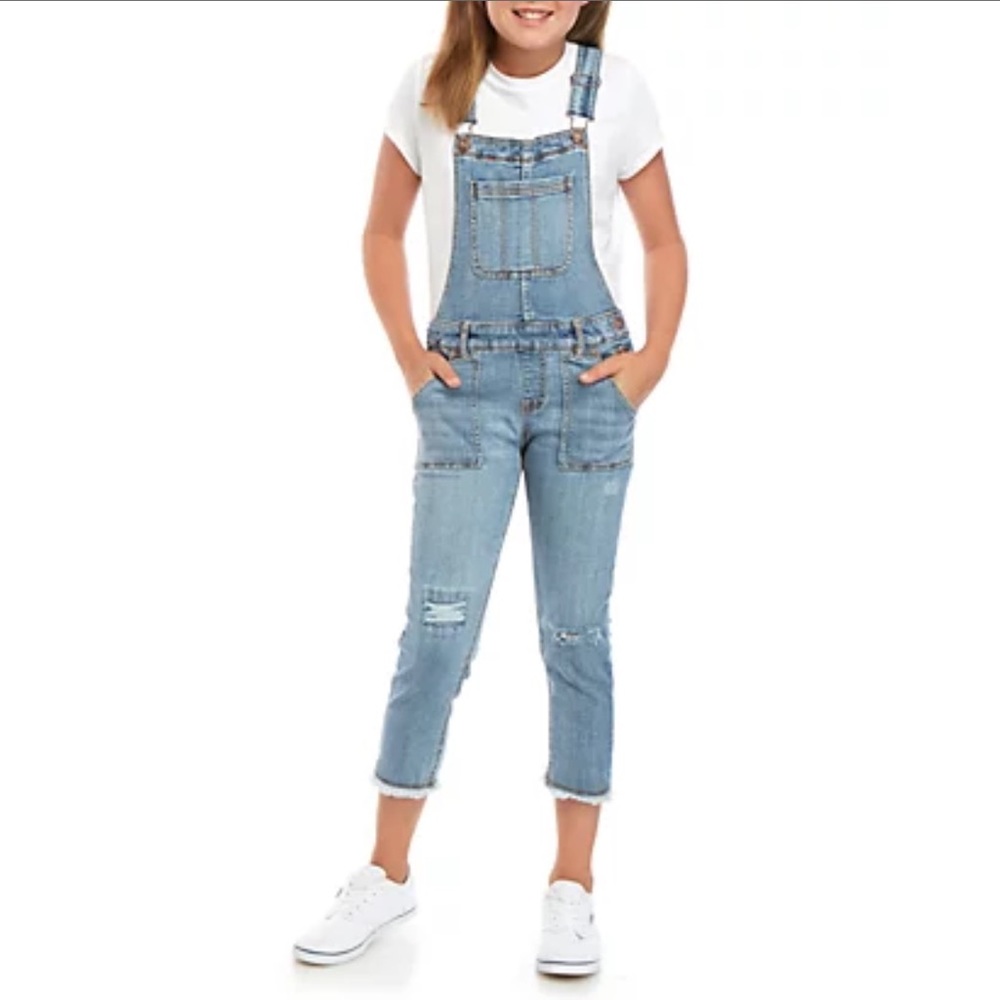 Lucky Brand Girls Gretchen Cropped Overalls Sz 12